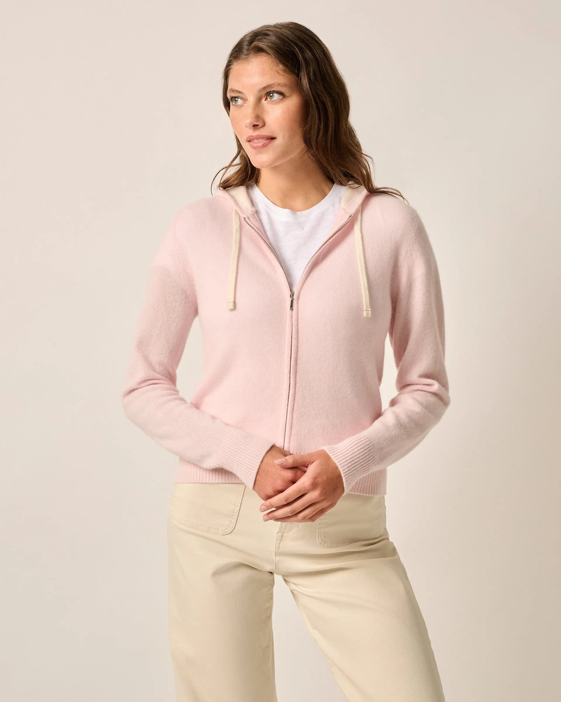 Amanda Cashmere Full Zip Hooded Sweater