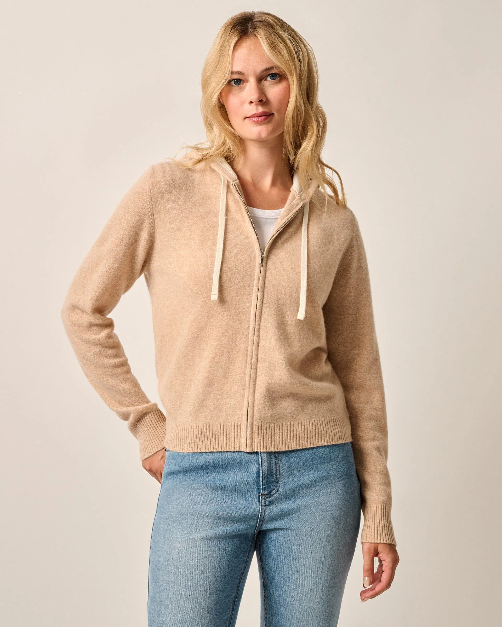 Amanda Cashmere Full Zip Hooded Sweater