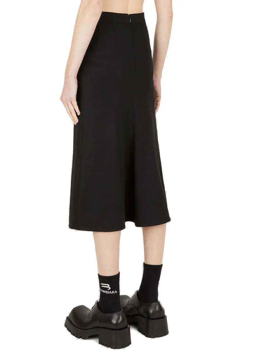 Balenciaga Draped Detailed Midi Skirt