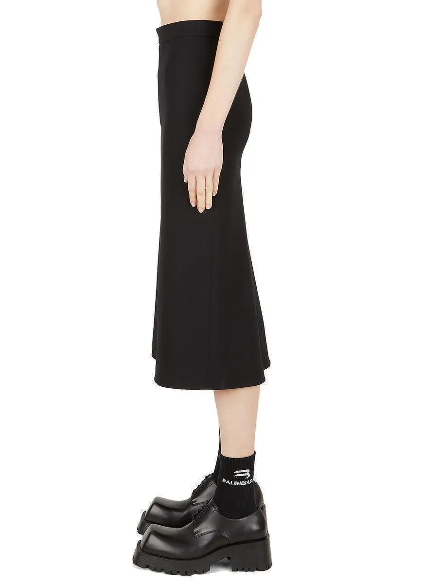 Balenciaga Draped Detailed Midi Skirt