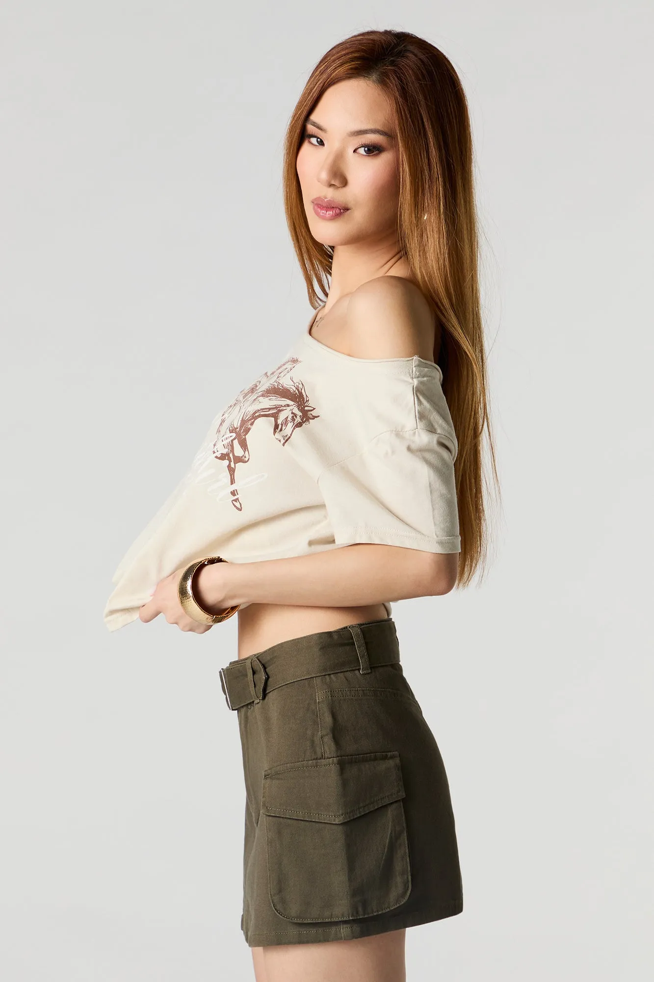 Belted Cargo Mini Skirt