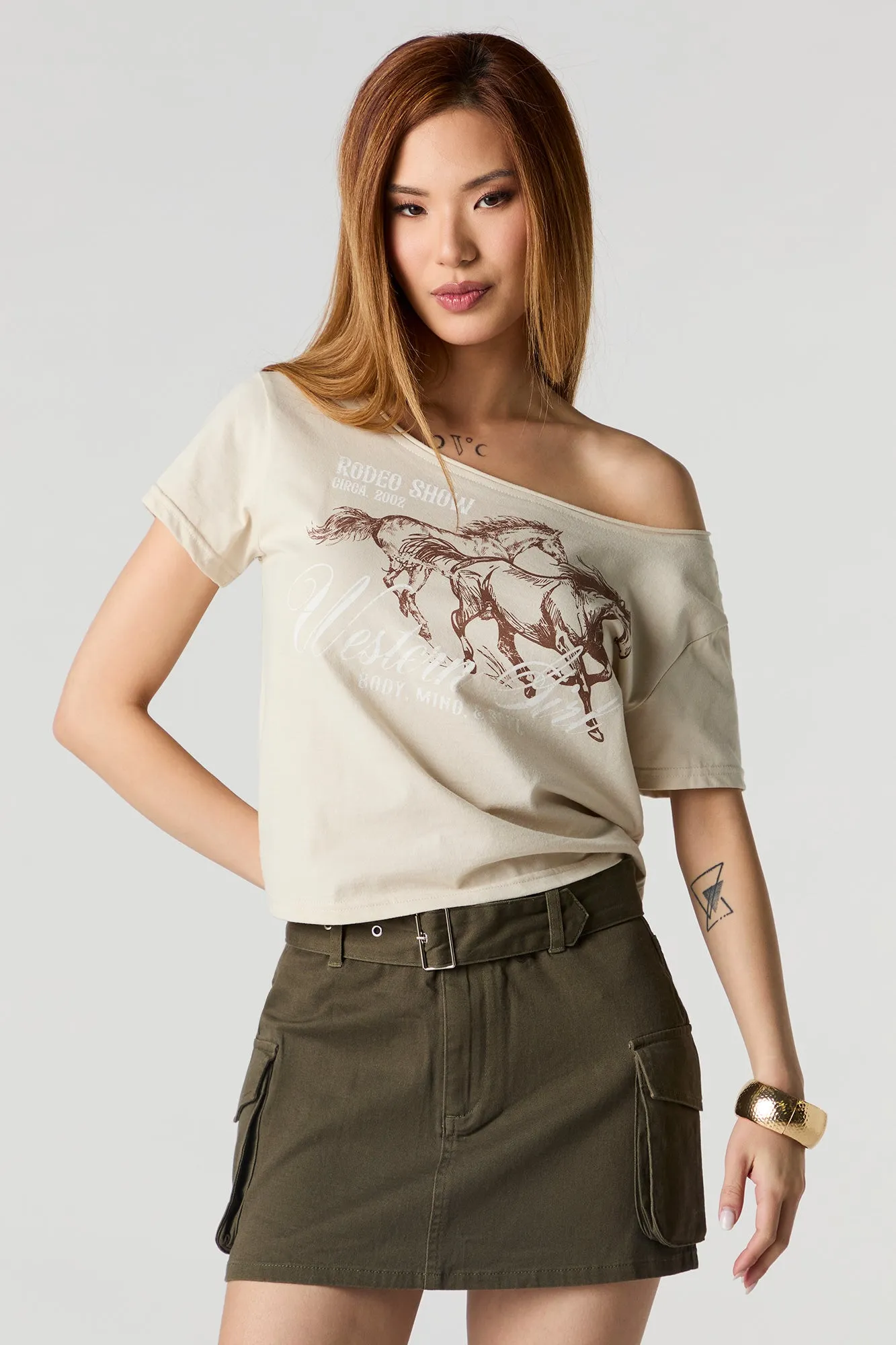 Belted Cargo Mini Skirt