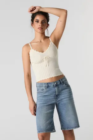 Bermuda en denim extensible