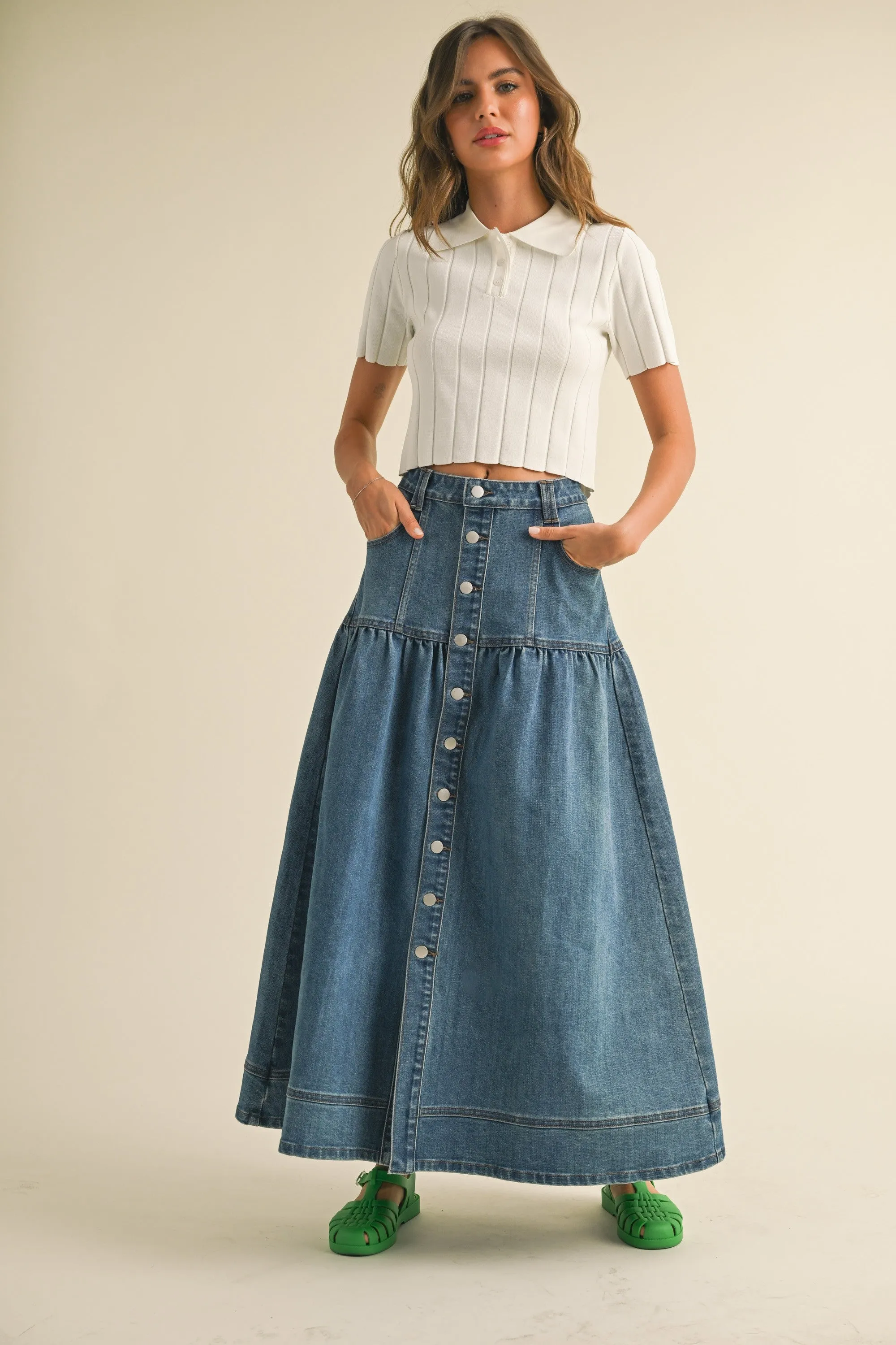 BOHO DENIM SKIRT