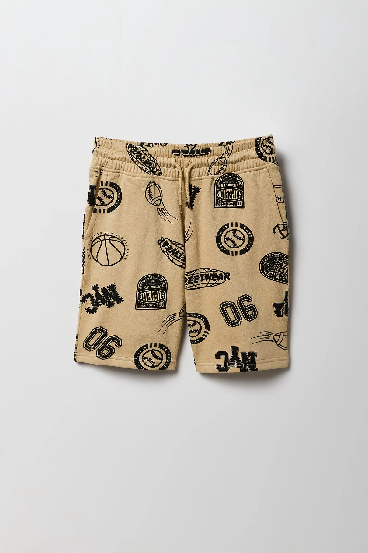Boys Sports Print Fleece Short