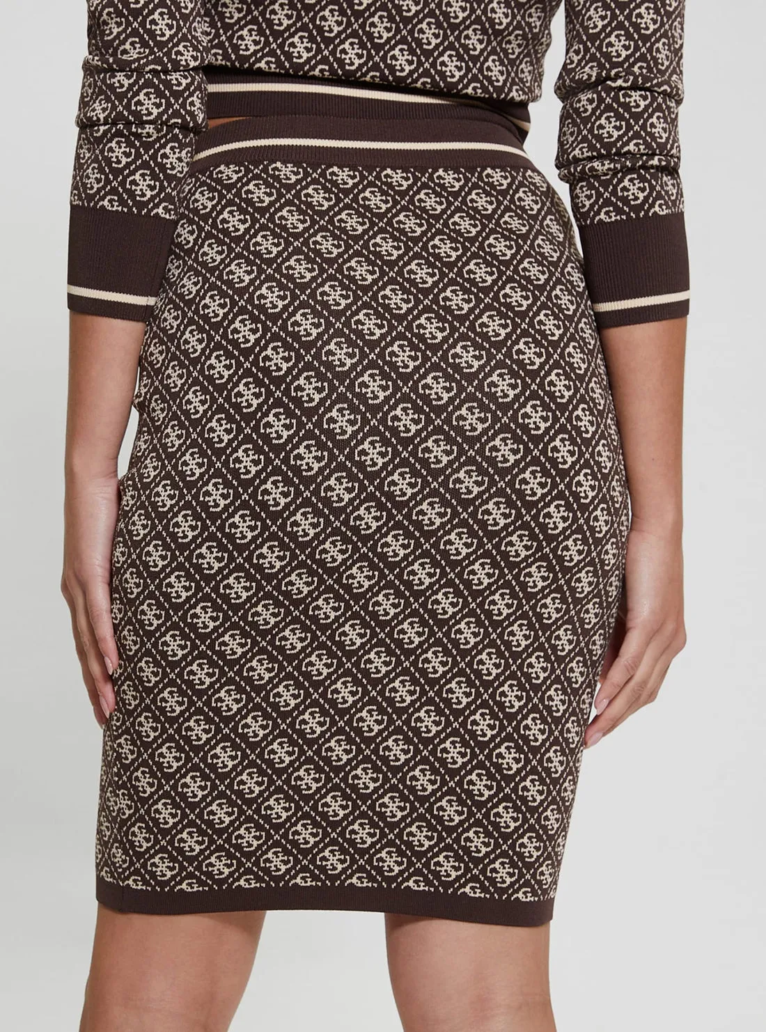 Brown Logo 4G Lise Knit Midi Skirt