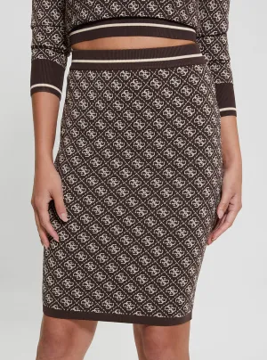 Brown Logo 4G Lise Knit Midi Skirt