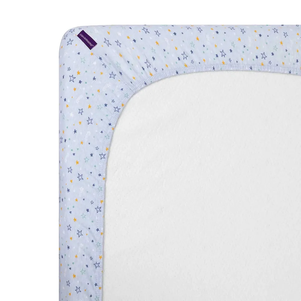 ClevaMama Blue Jersey Cotton Fitted Sheets