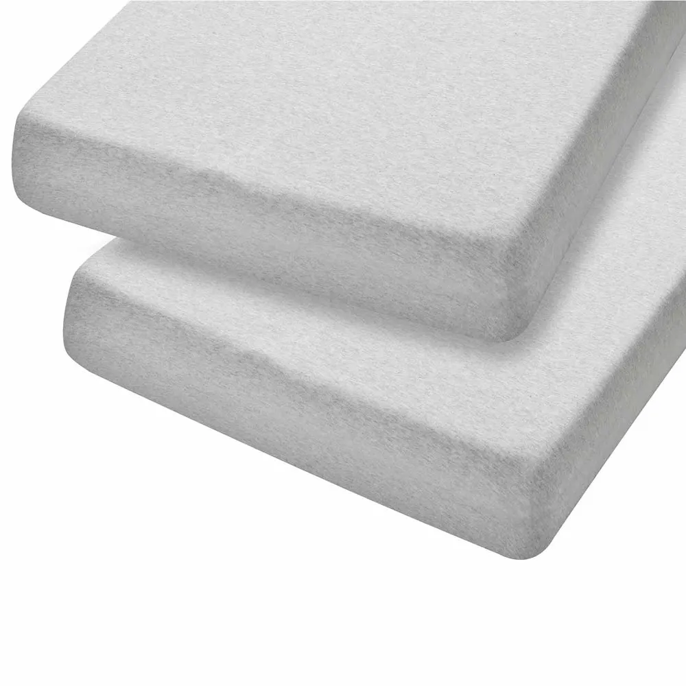 ClevaMama Melange Grey Jersey Cotton Fitted Sheets