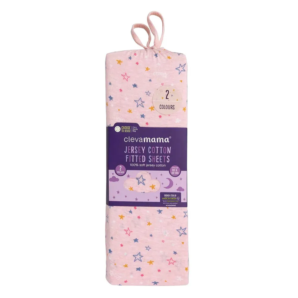 ClevaMama Pink Jersey Cotton Fitted Sheets