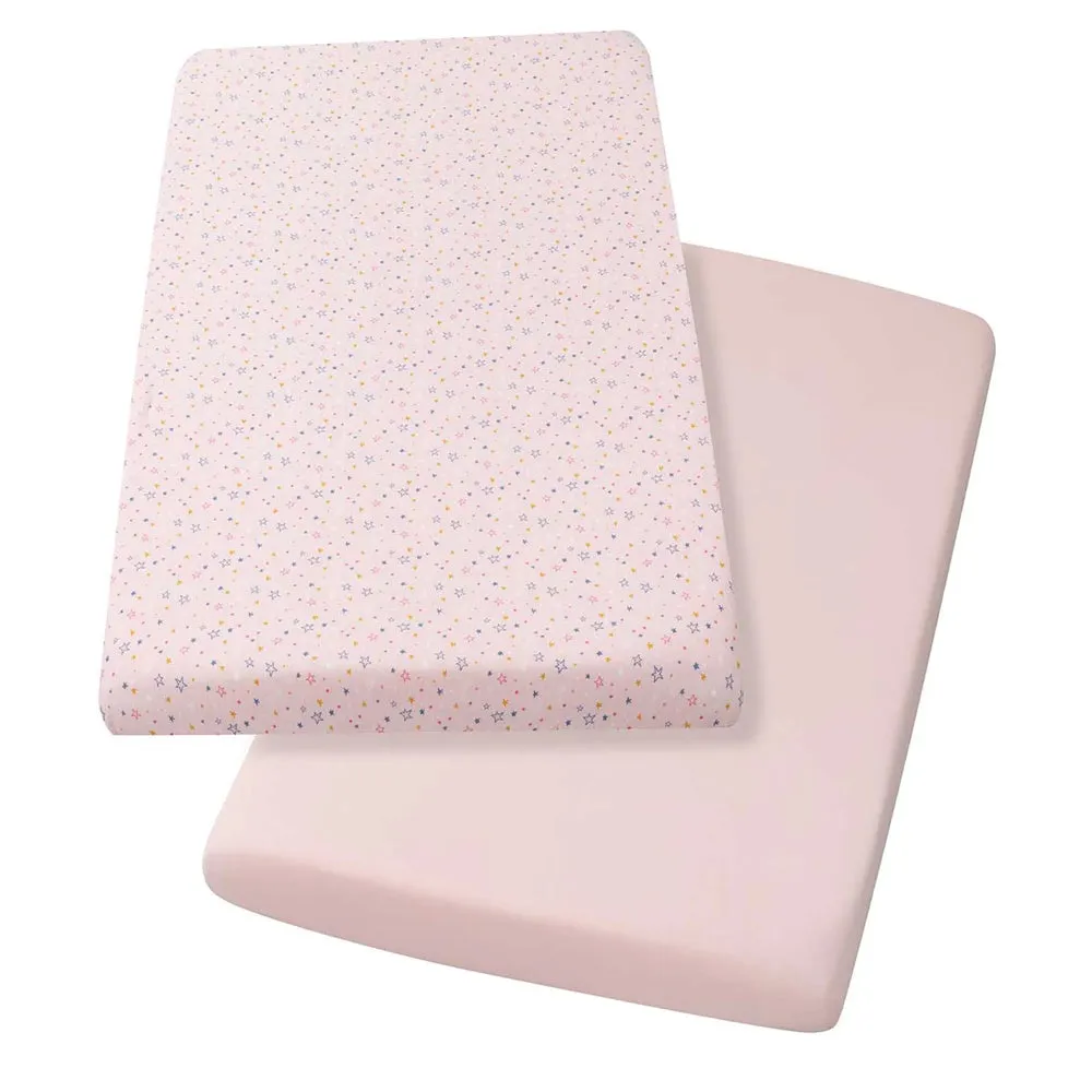 ClevaMama Pink Jersey Cotton Fitted Sheets