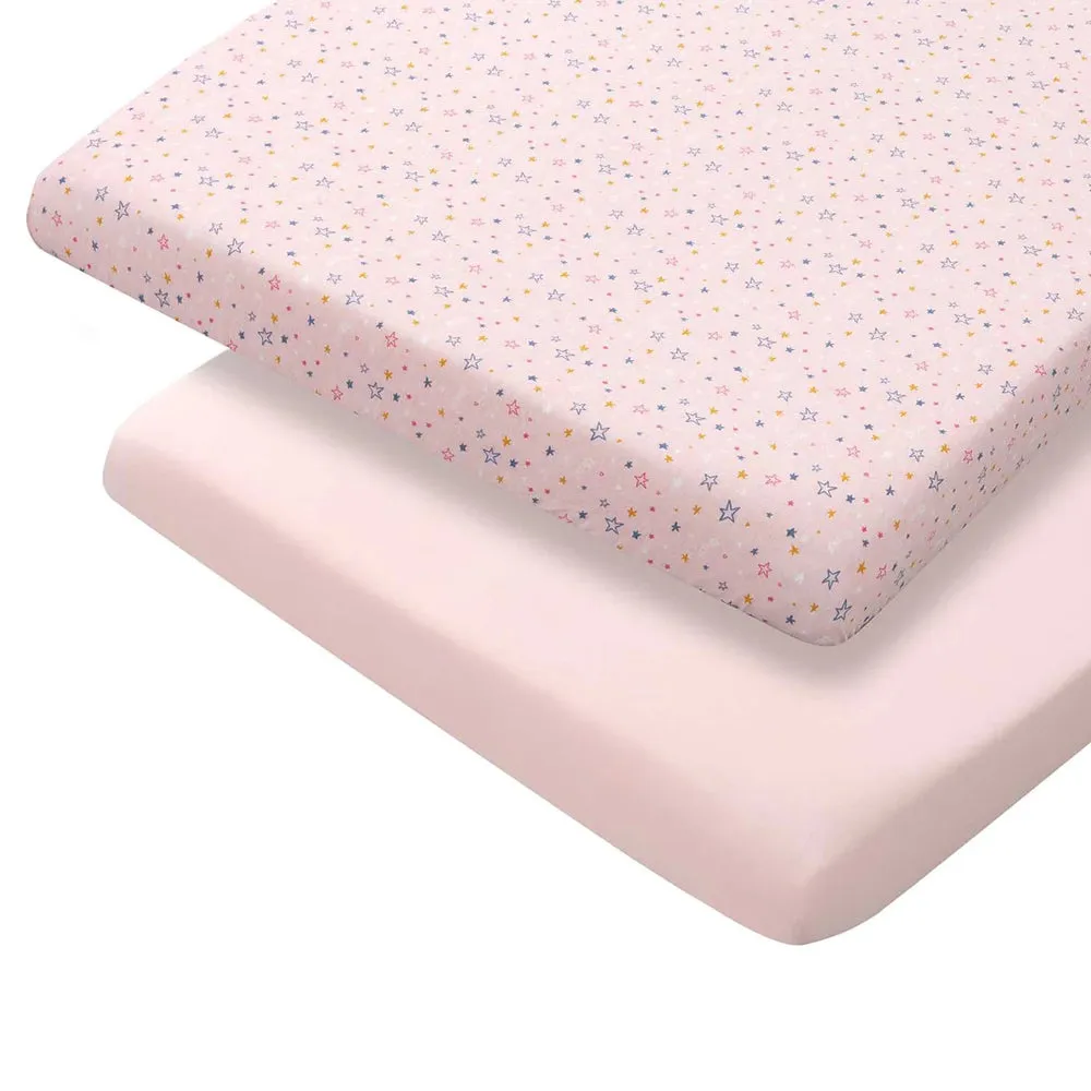 ClevaMama Pink Jersey Cotton Fitted Sheets
