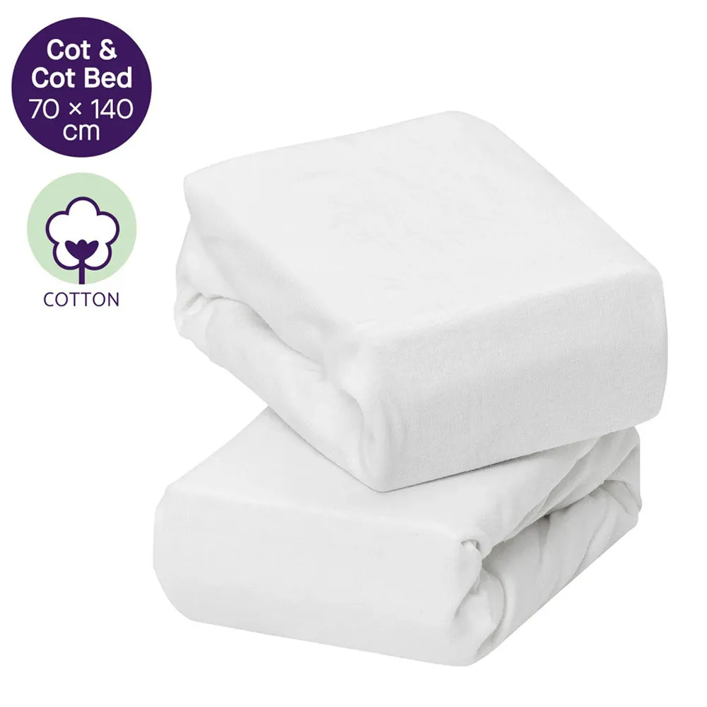 ClevaMama White Jersey Cotton Fitted Sheets