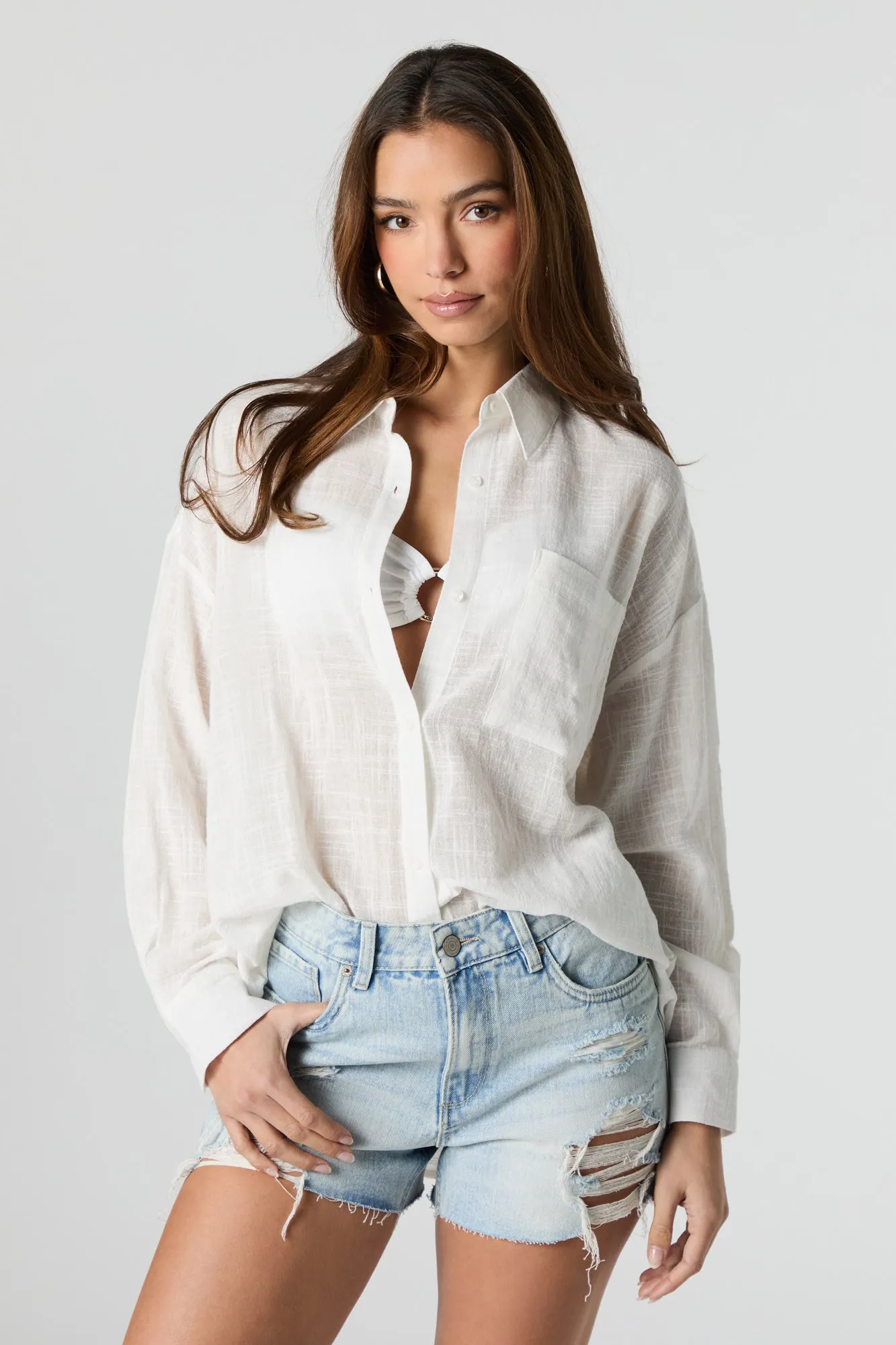 Distressed Boyfriend Denim Short