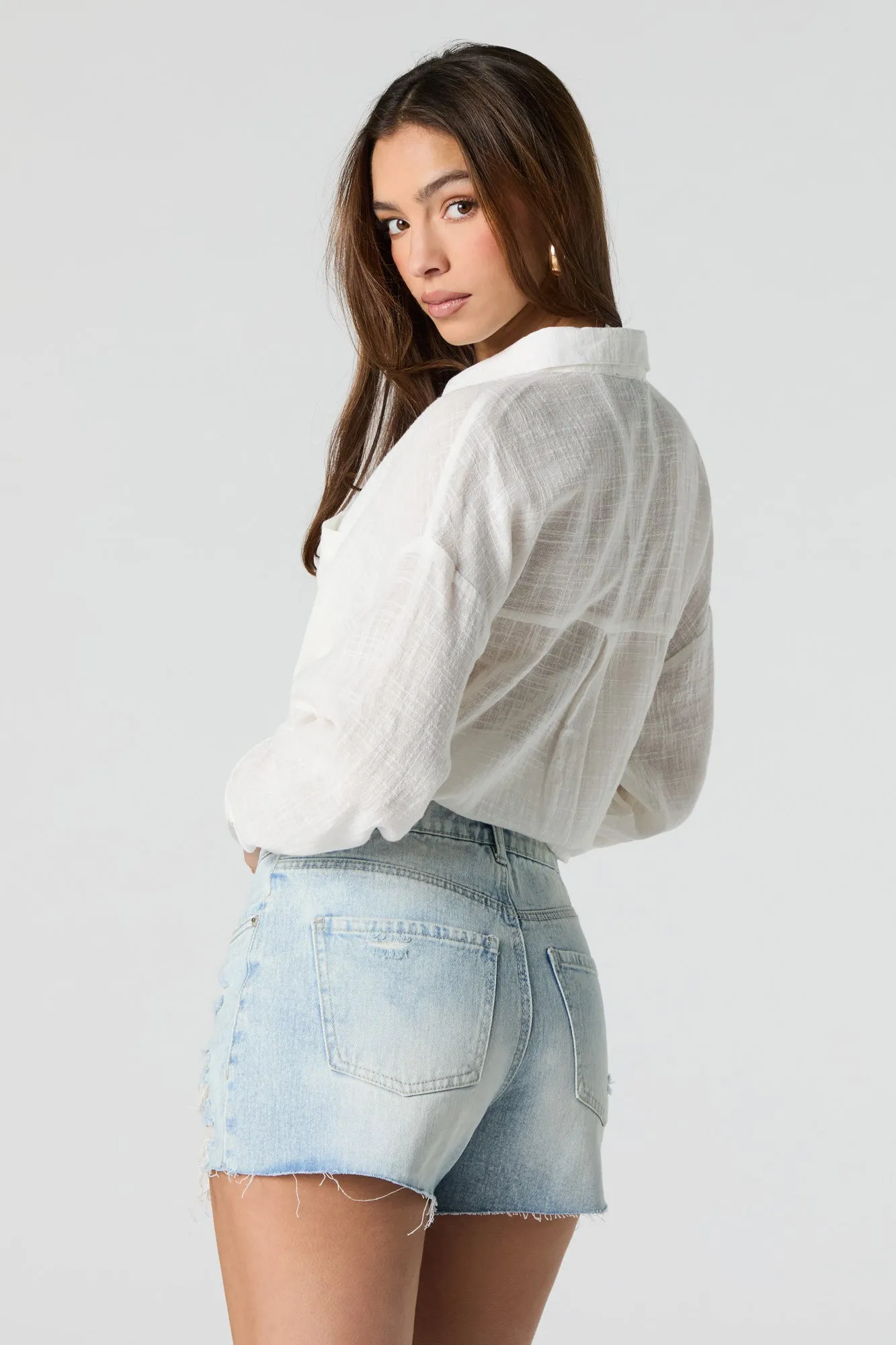 Distressed Boyfriend Denim Short