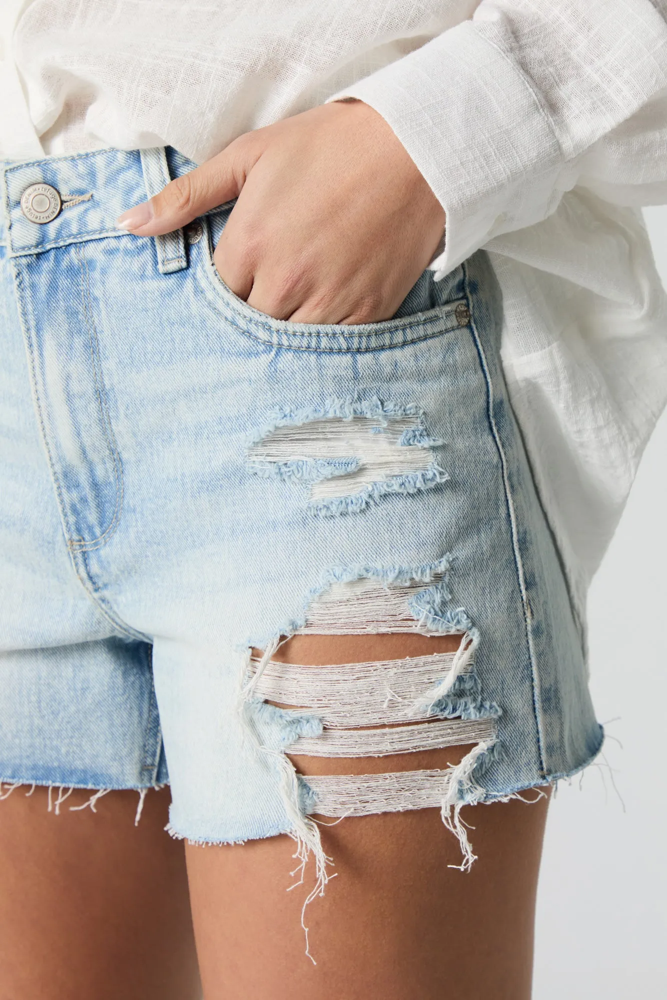 Distressed Boyfriend Denim Short