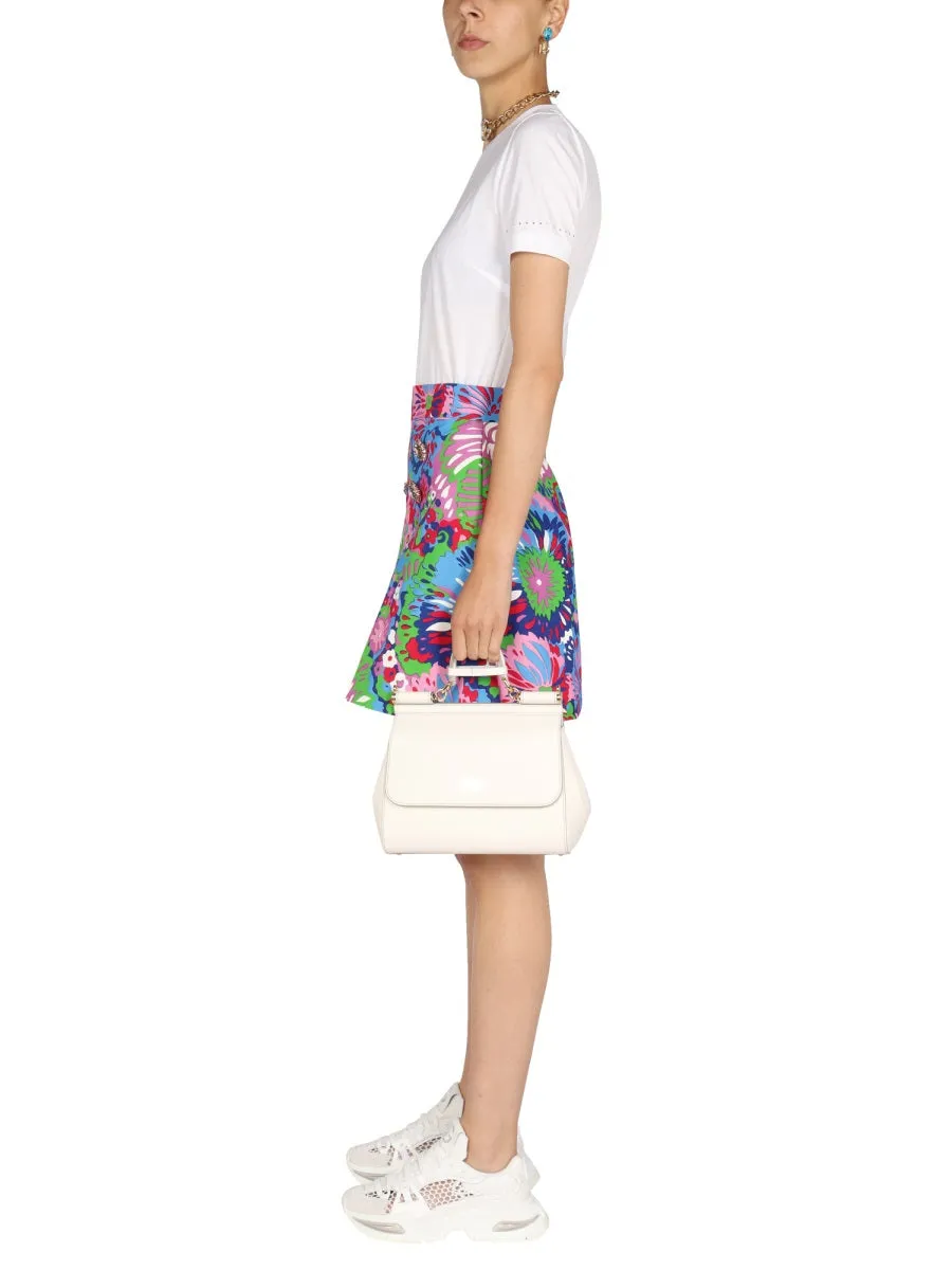 Dolce & Gabbana High Waist Pleat Detailed Mini Skirt