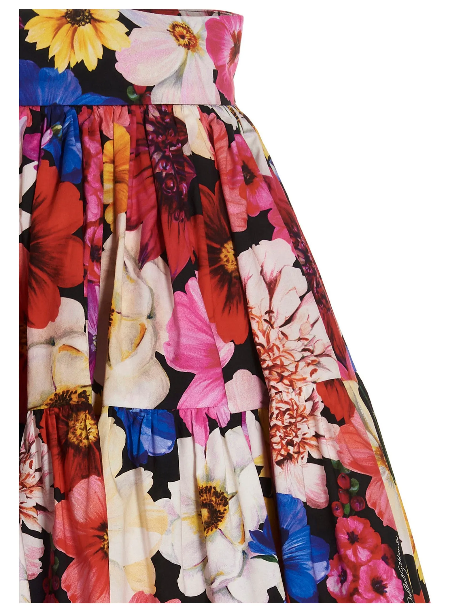 Dolce & Gabbana Short Garden-Print Poplin Skirt