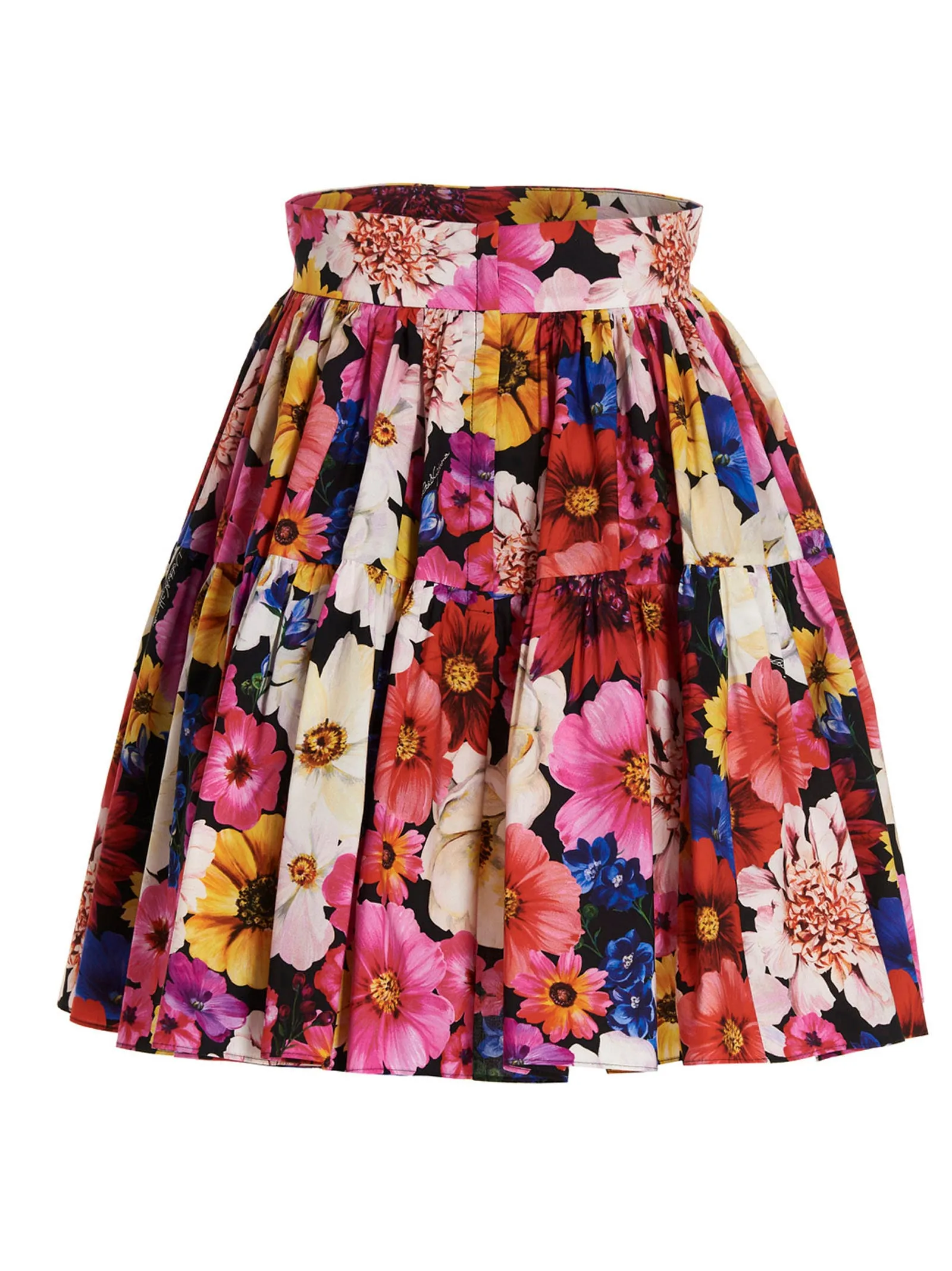 Dolce & Gabbana Short Garden-Print Poplin Skirt