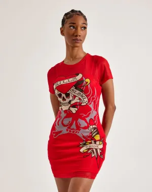 Ed Hardy Skull Dagger Mesh Tee Dress