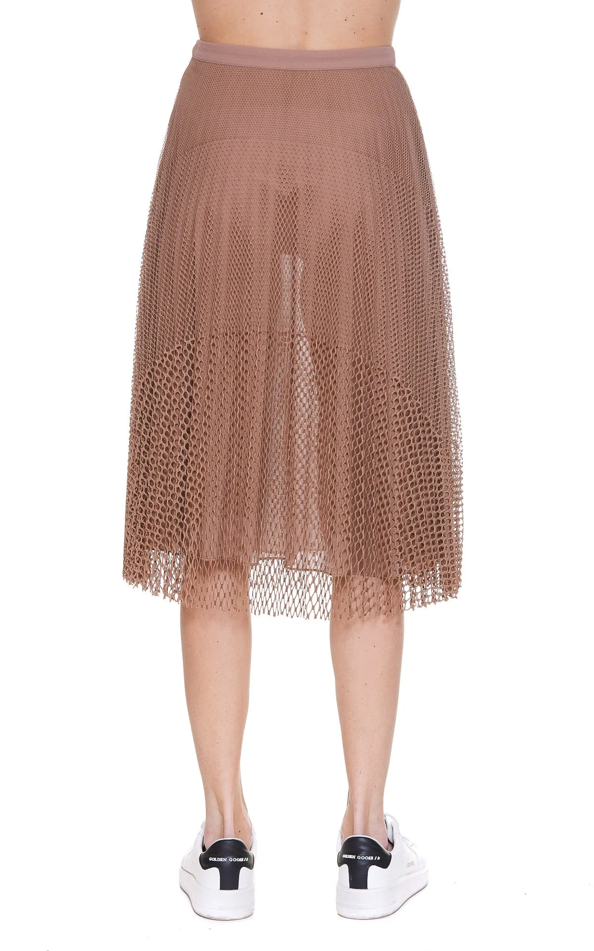 Elisabetta Franchi Mesh-Detailed Midi Skirt