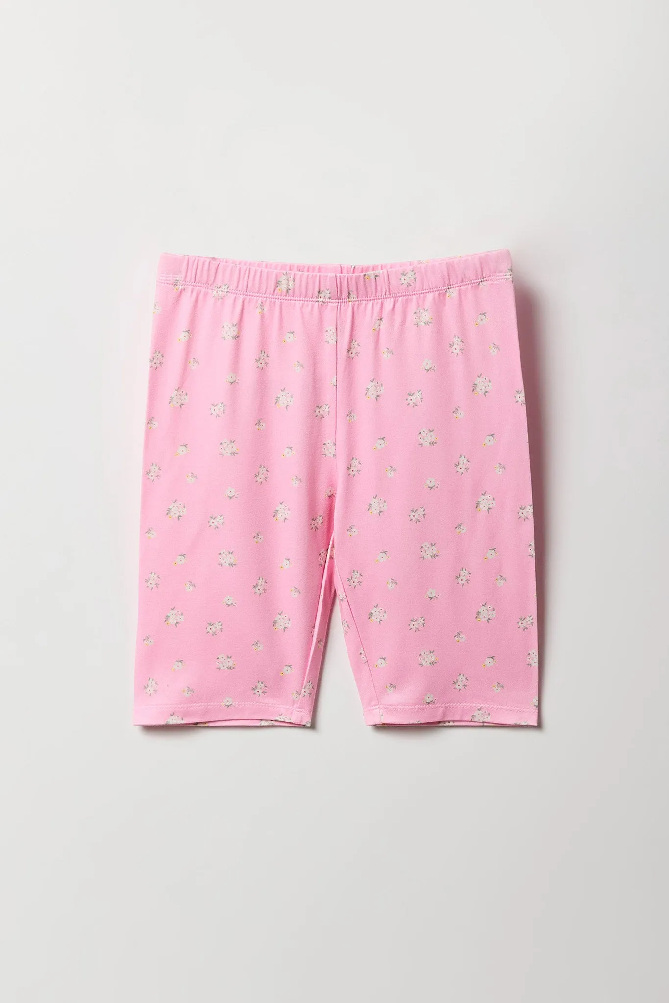 Ensemble avec short de cycliste uni et imprimé pour fille