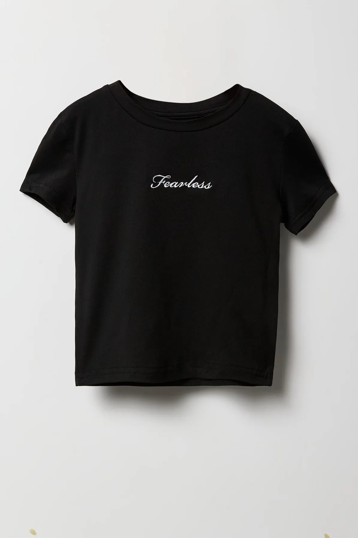 Ensemble deux pièces t-shirt brodé et jupe étagée pour filles