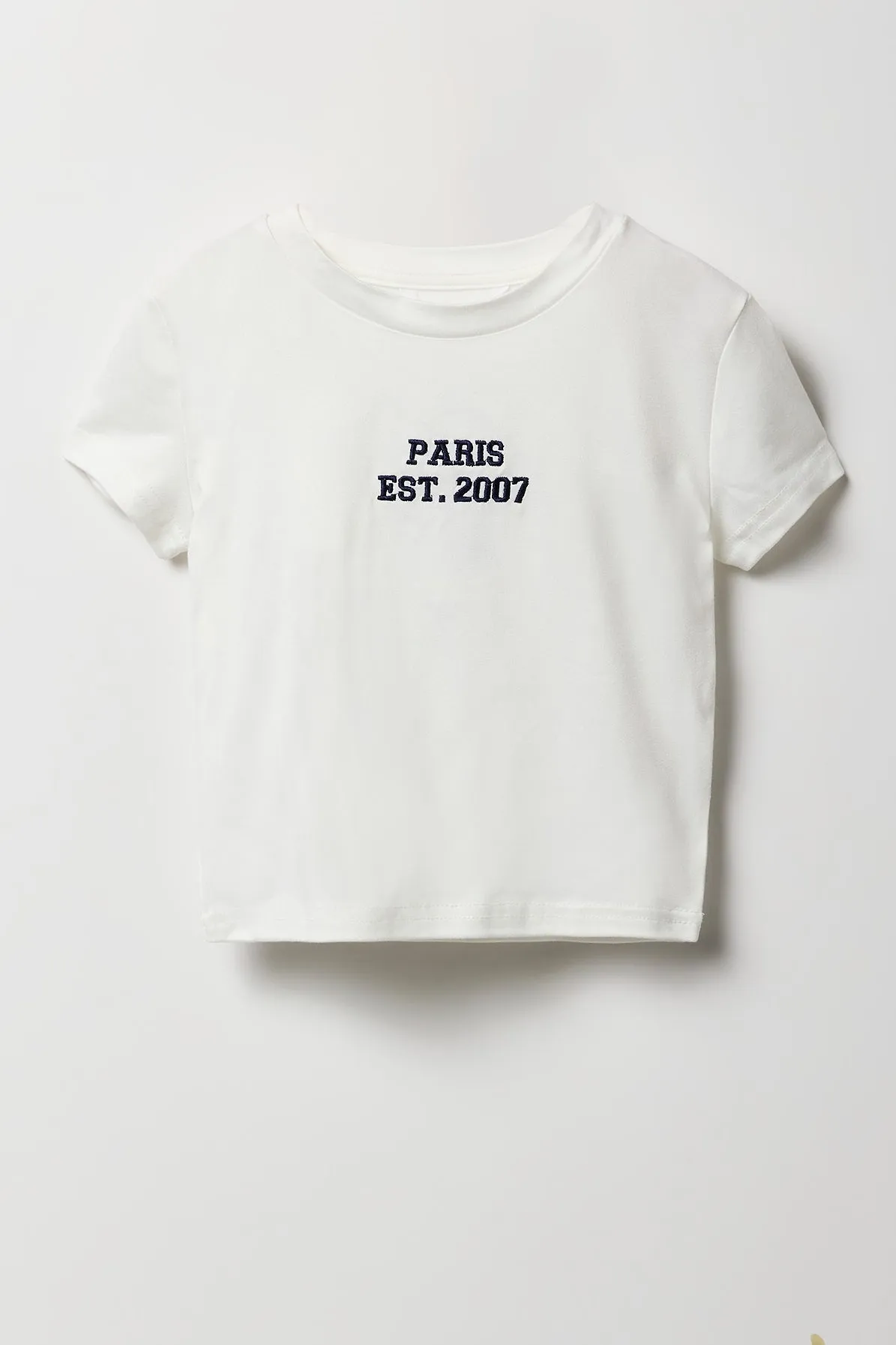 Ensemble deux pièces t-shirt brodé et jupe étagée pour filles