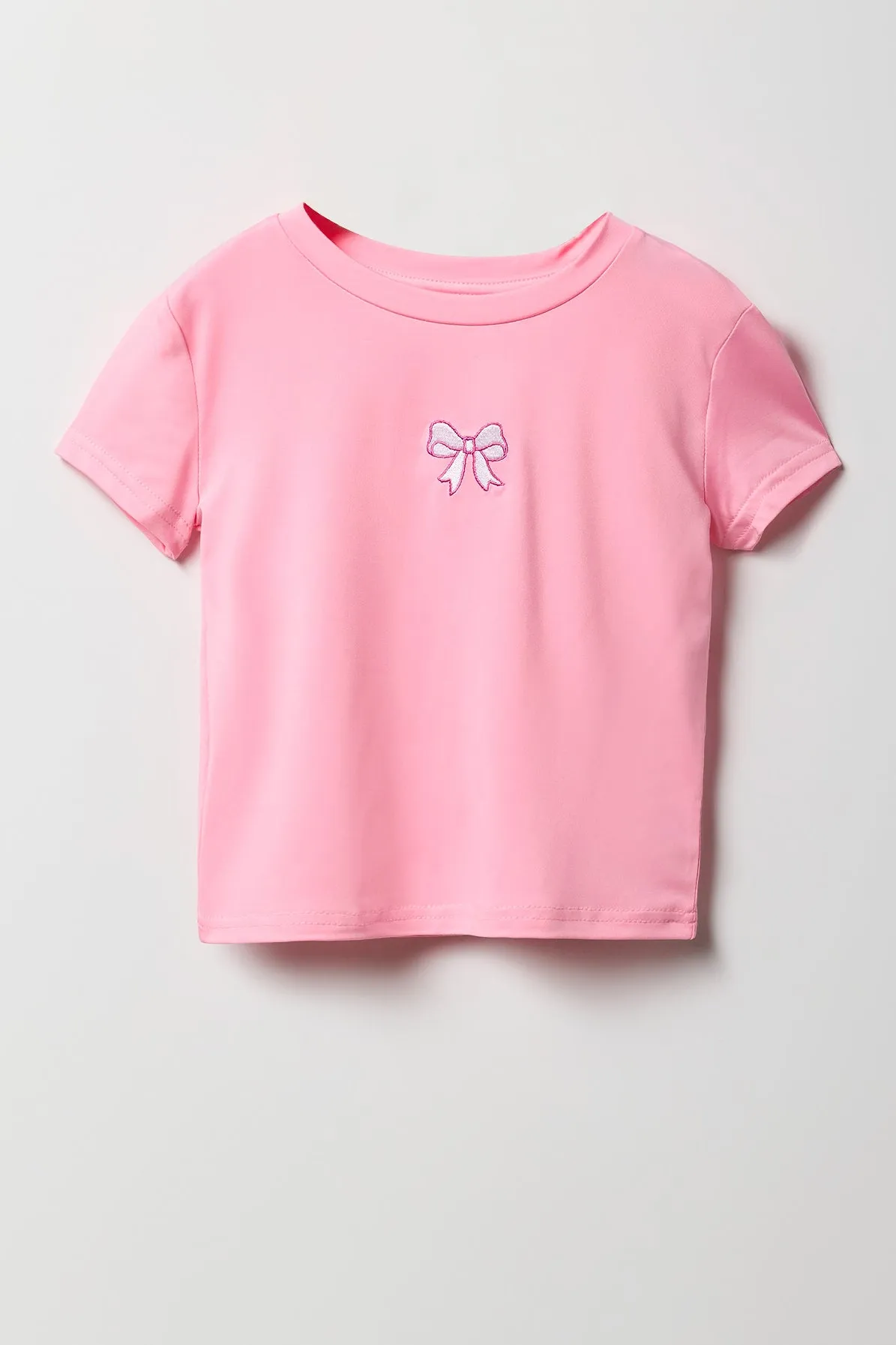 Ensemble deux pièces t-shirt brodé et jupe étagée pour filles