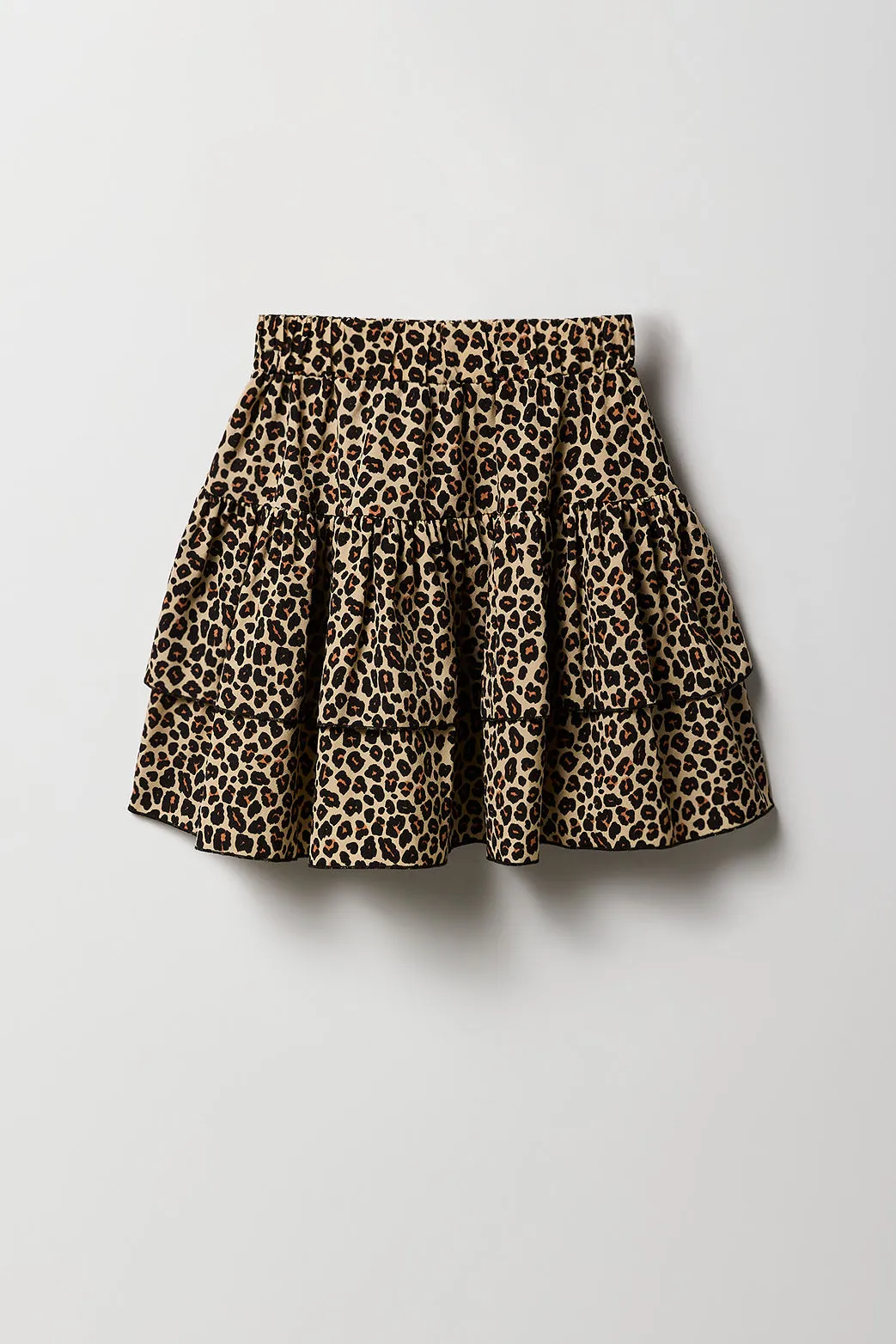 Ensemble deux pièces t-shirt brodé et jupe étagée pour filles