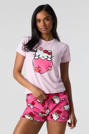 Ensemble pyjama avec t-shirt et short à imprimé Hello Kitty & Friends