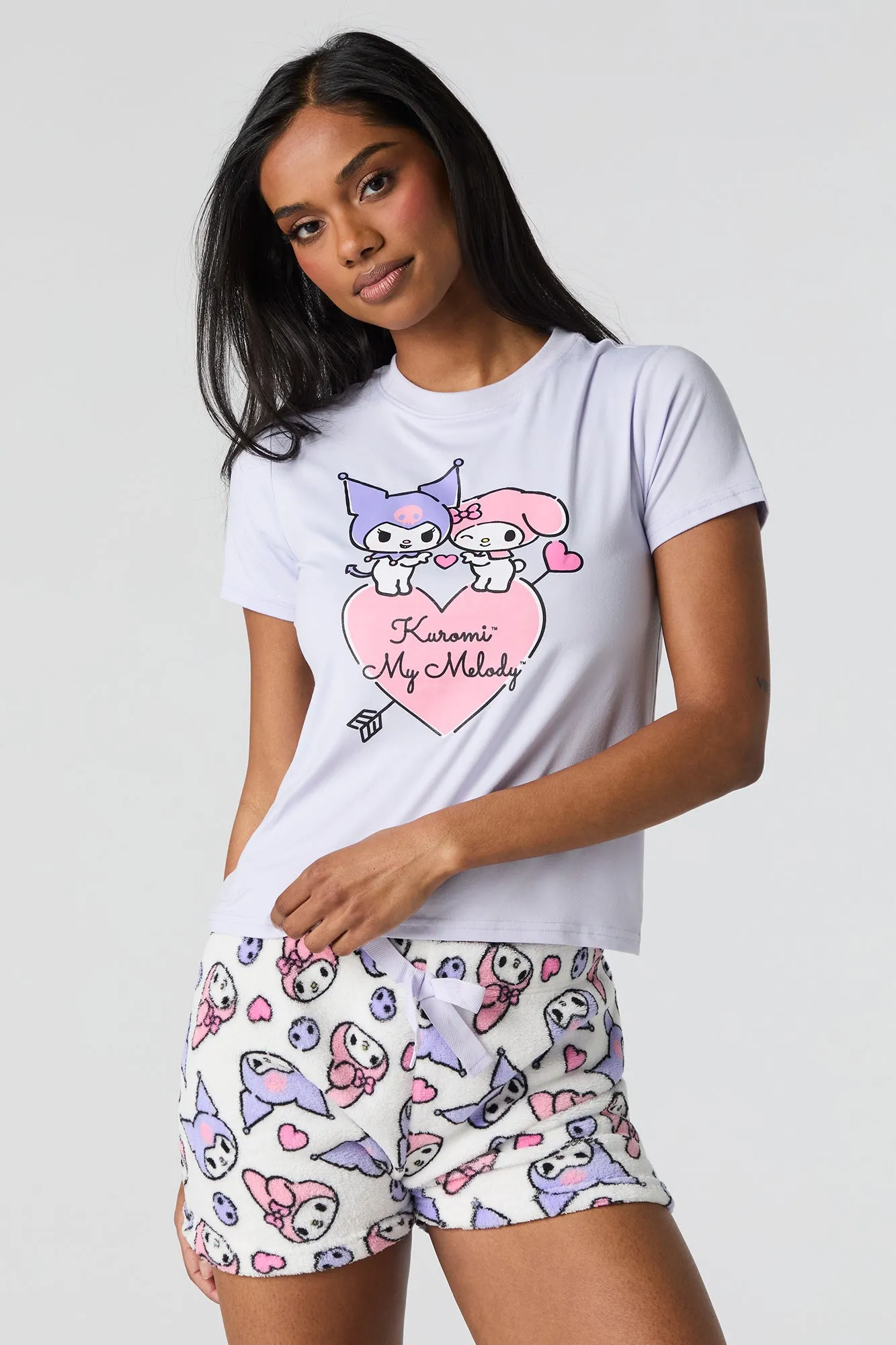 Ensemble pyjama avec t-shirt et short à imprimé Hello Kitty & Friends