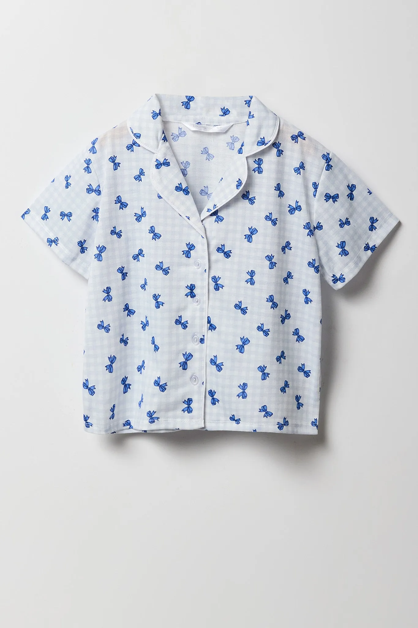 Ensemble-pyjama deux pièces short et haut boutonné pour filles