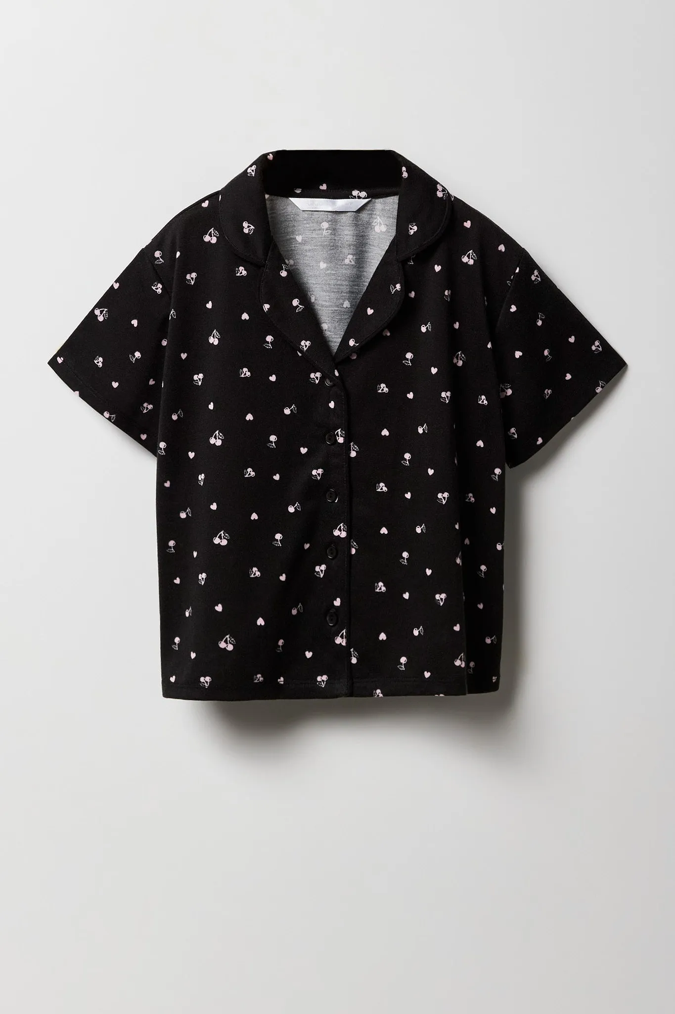 Ensemble-pyjama deux pièces short et haut boutonné pour filles