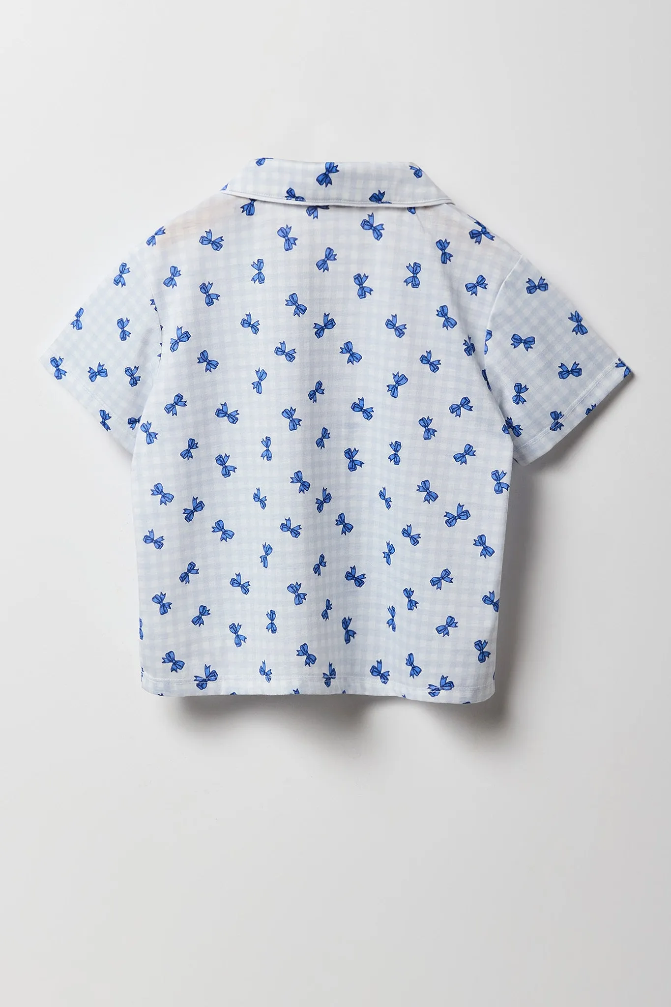 Ensemble-pyjama deux pièces short et haut boutonné pour filles