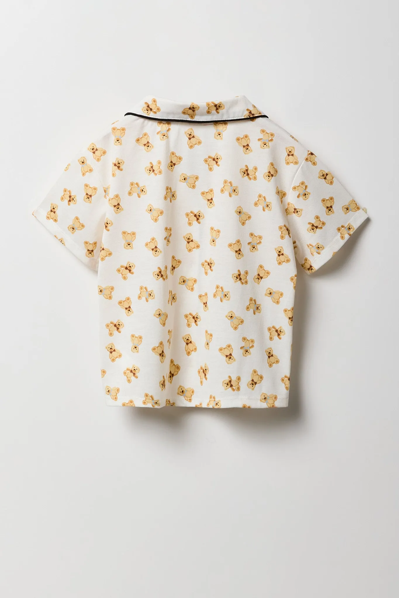 Ensemble-pyjama deux pièces short et haut boutonné pour filles