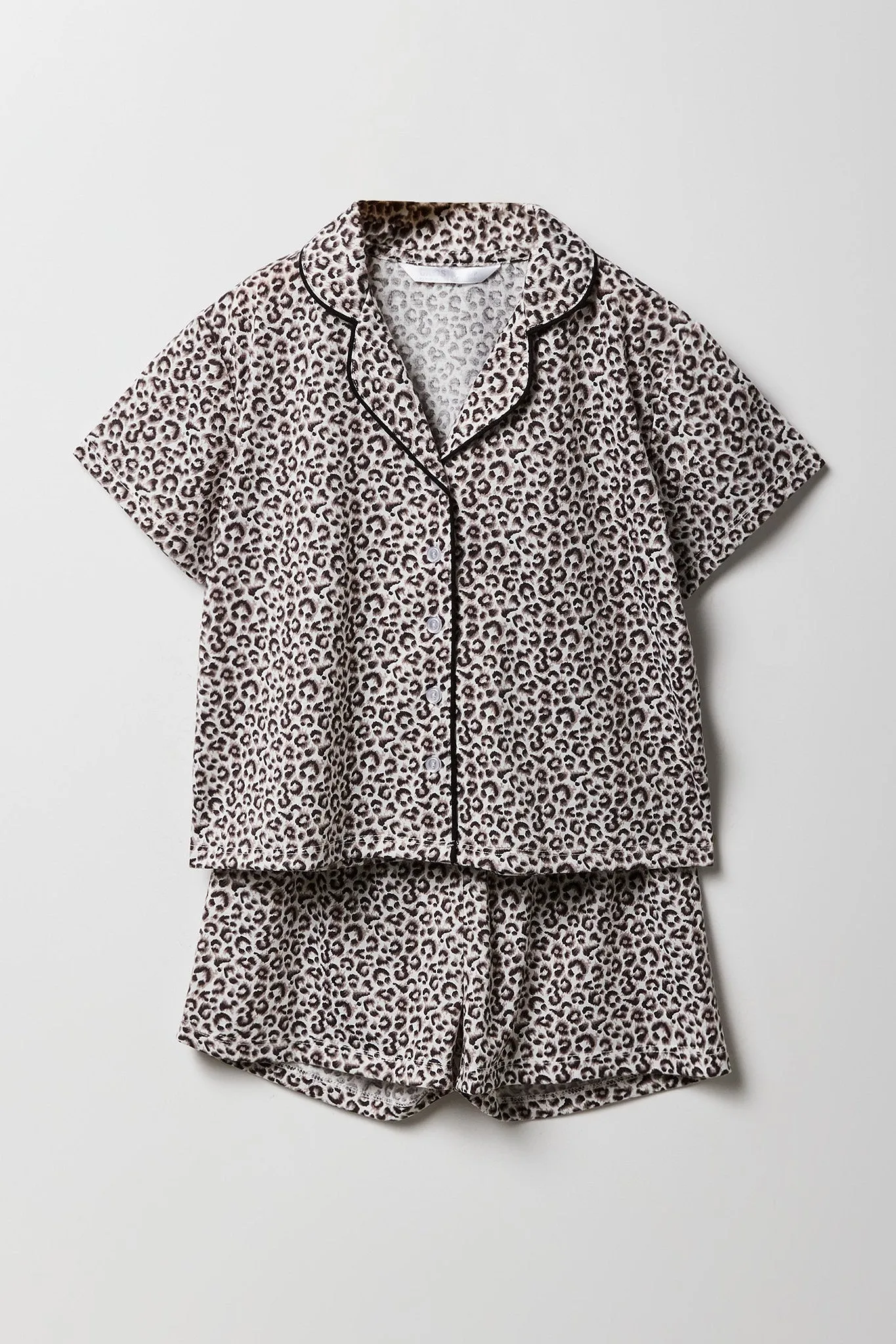 Ensemble-pyjama deux pièces short et haut boutonné pour filles