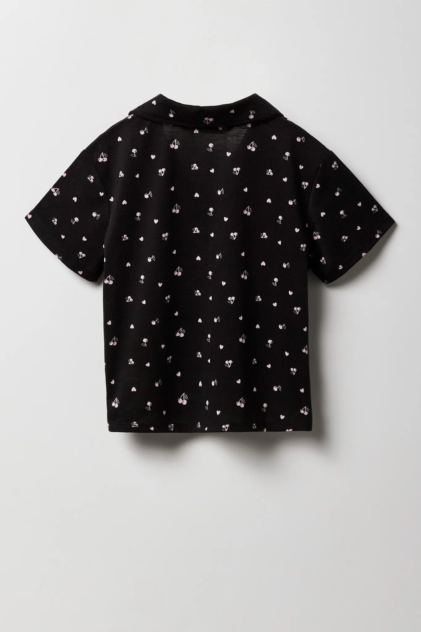 Ensemble-pyjama deux pièces short et haut boutonné pour filles