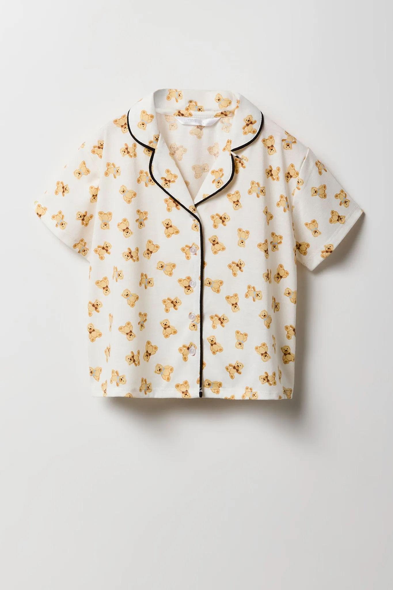 Ensemble-pyjama deux pièces short et haut boutonné pour filles