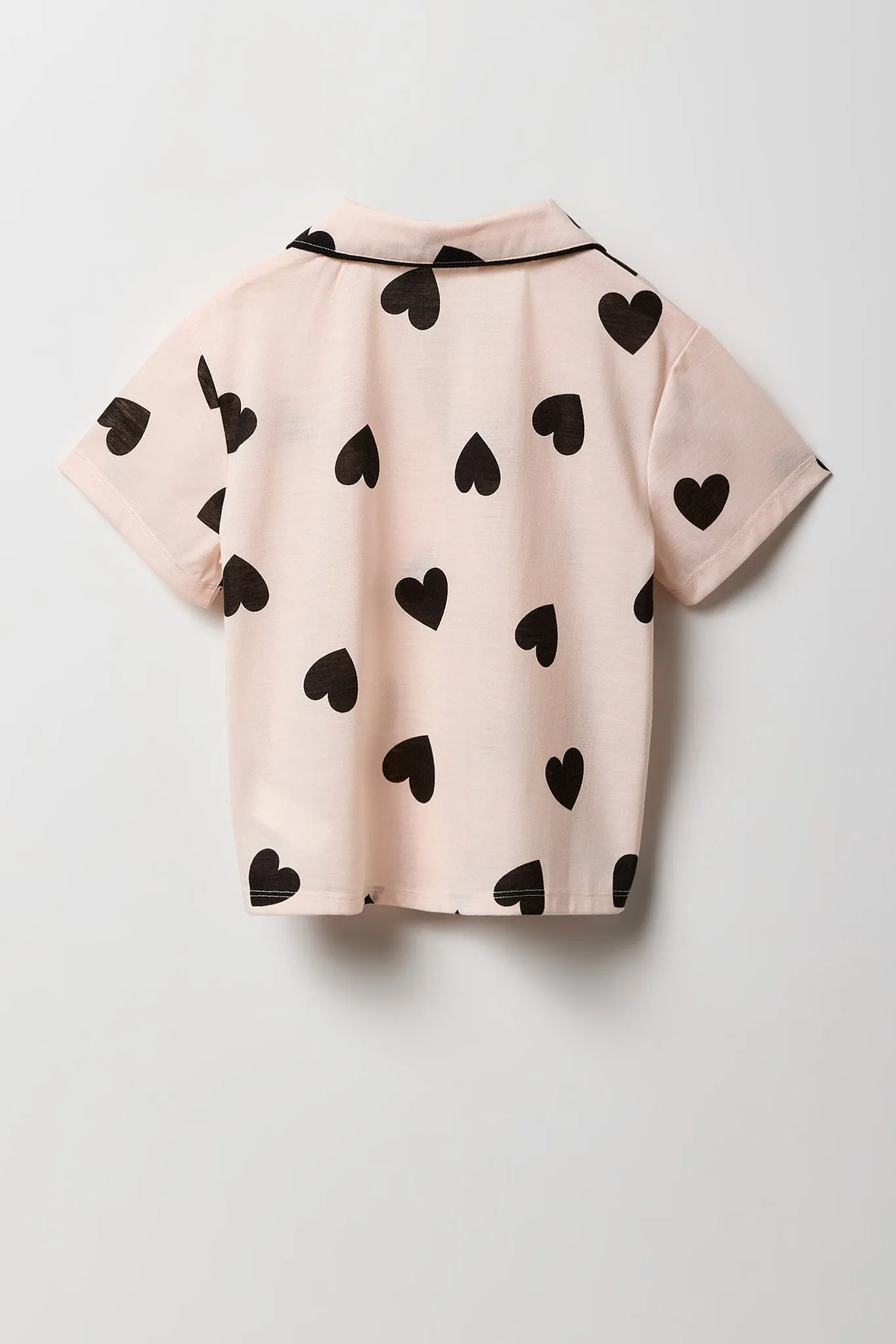 Ensemble-pyjama deux pièces short et haut boutonné pour filles