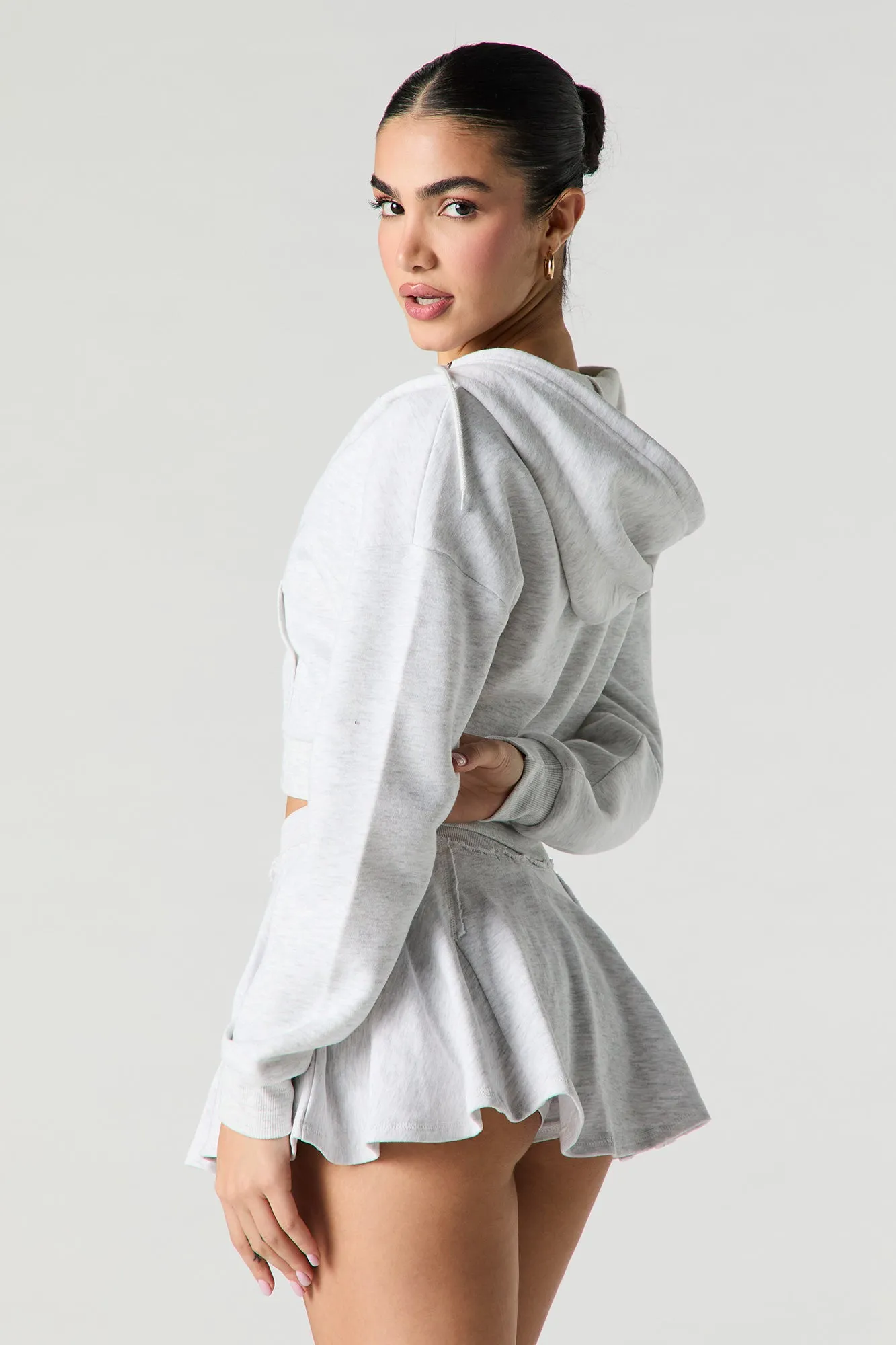 Fleece Drawstring Mini Skort