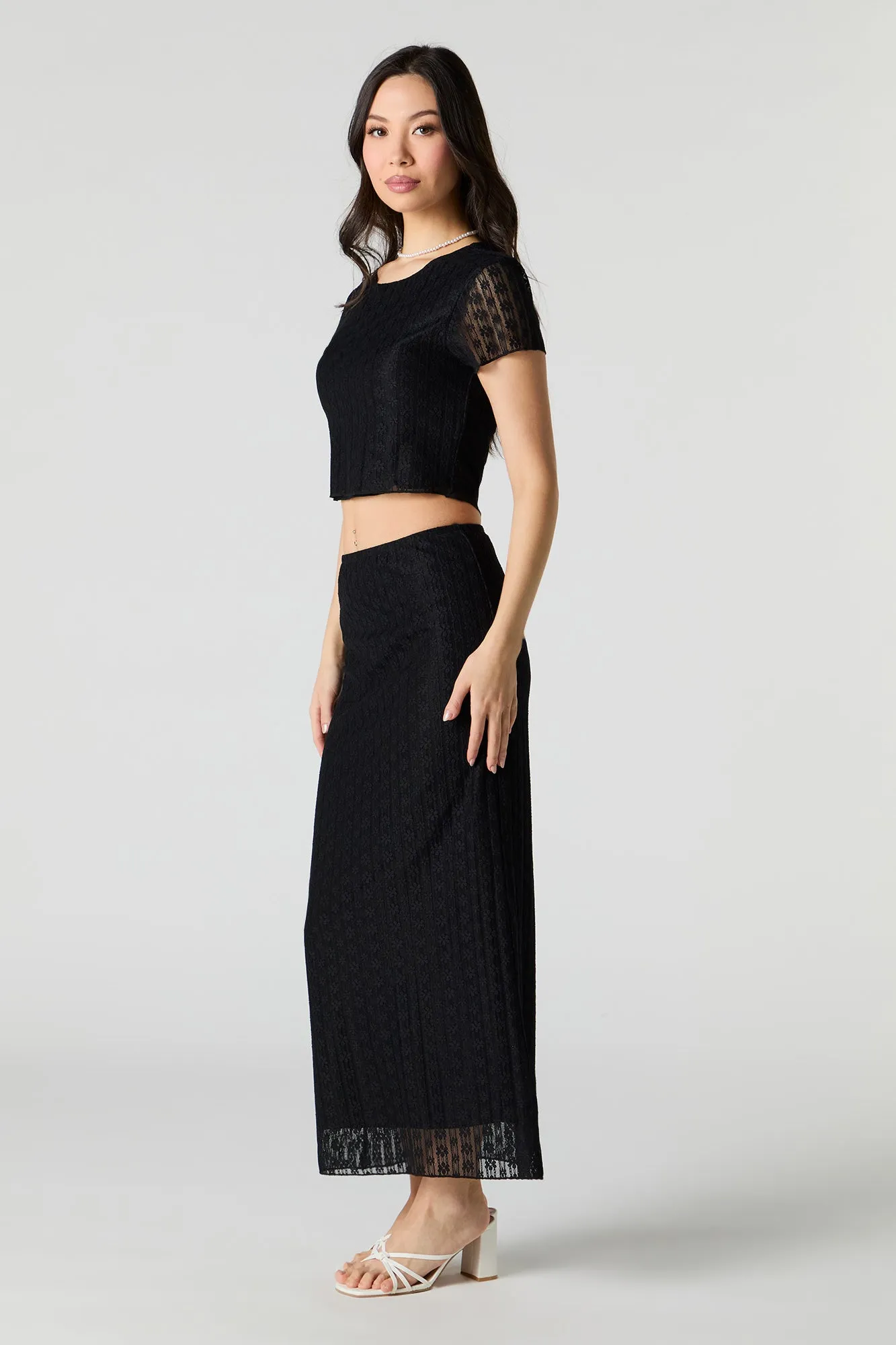 Floral Lace Maxi Skirt