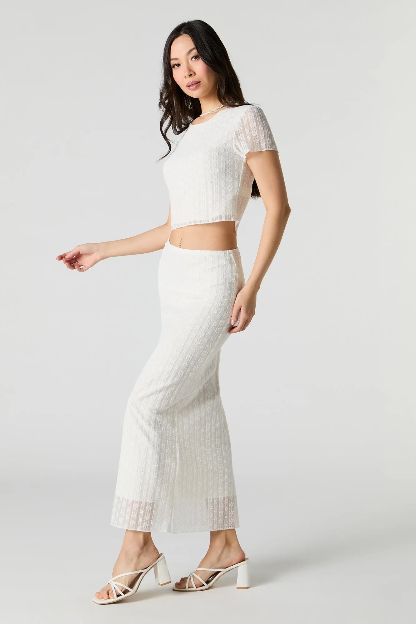 Floral Lace Maxi Skirt