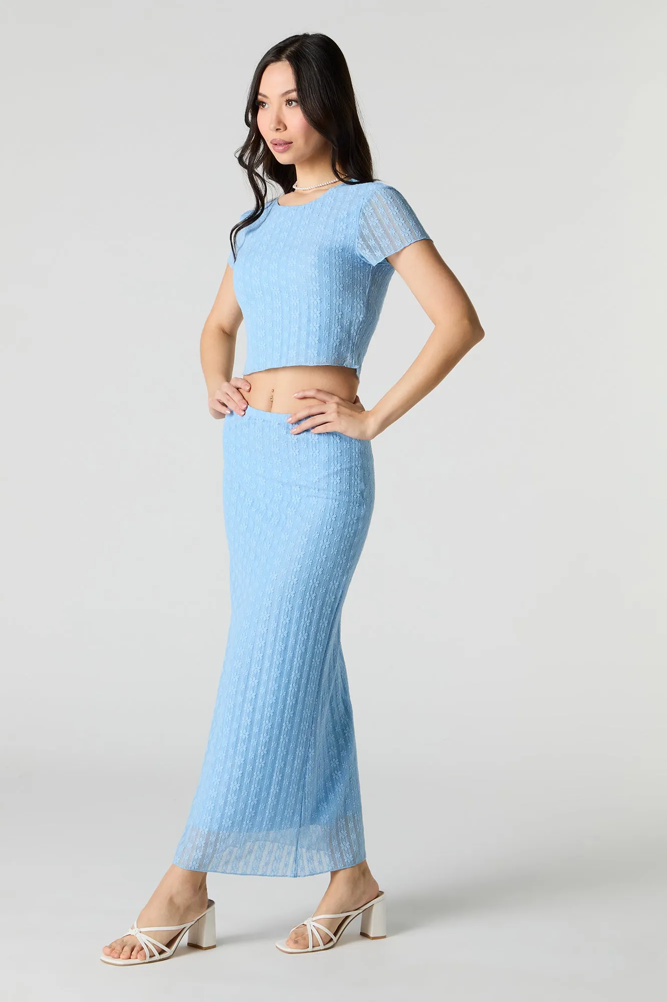Floral Lace Maxi Skirt