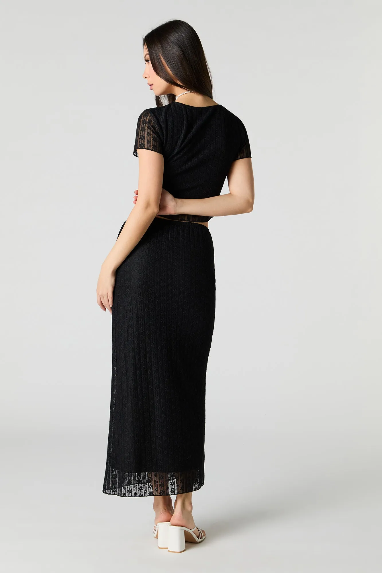 Floral Lace Maxi Skirt