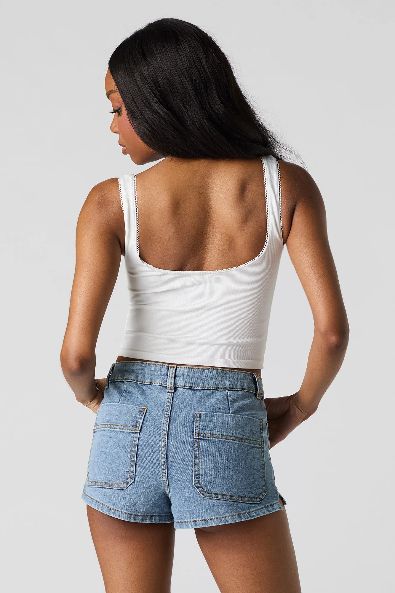 Front Pocket Denim Short