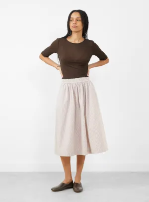 Ginny Skirt Warm Beige and White Stripe