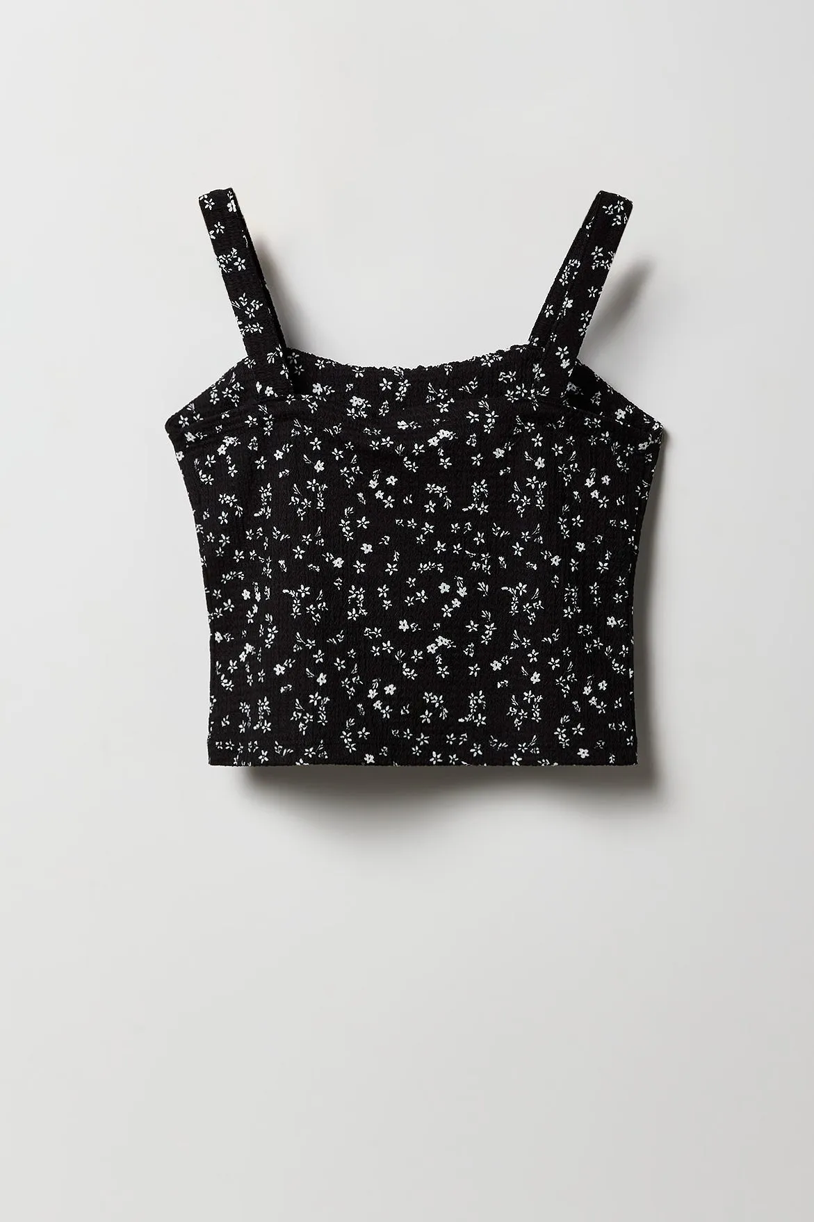 Girls Floral Textured Tank & Skort 2 Piece Set
