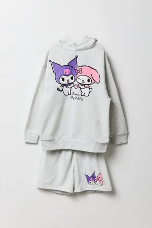 Girls Hello Kitty & Friends Fleece Hoodie & Short 2 Piece Set