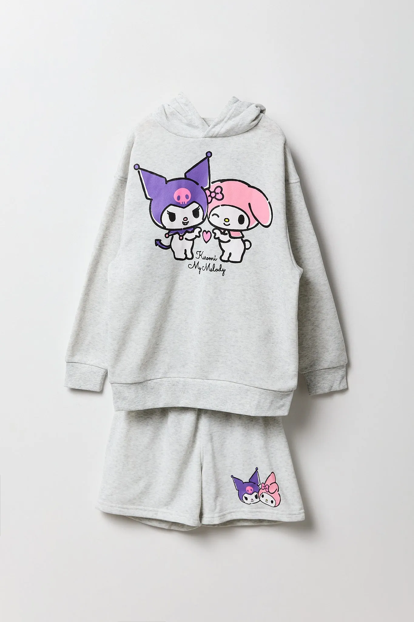 Girls Hello Kitty & Friends Fleece Hoodie & Short 2 Piece Set